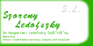 szoreny ledofszky business card